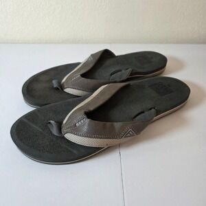 Reef Flip Flops Men's Size 13 Dark Gray Beige Synthetic Thong‎ Sandals